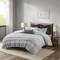 Edge Collections - 26" x 20" - Gray - Rhea Full Queen Grey Jacquard Duvet Set - 1 Set